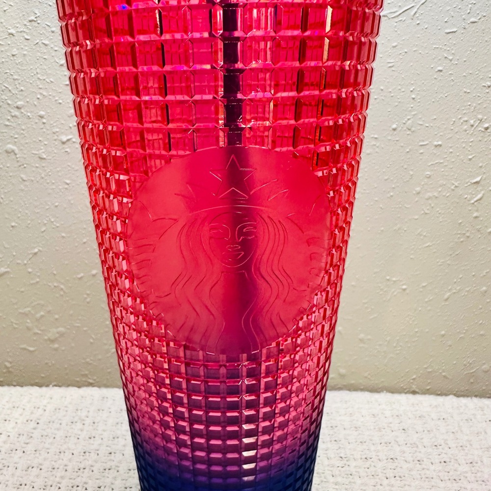 Starbucks Tumbler Studded Ombre‎ Pink Blue Venti Reusable Cup Straw - Picture 2 of 7